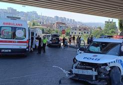 Polis otosu ile otomobil kavşakta çarpıştı; 2'si polis, 3 yaralı