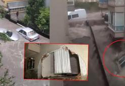 Ankara'da sağanak sele neden oldu; evin oda duvarı yıkıldı: o anlar kamerada