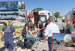 Servis otobüsü, akaryakıt tankerine çarptı; 35 yaralı