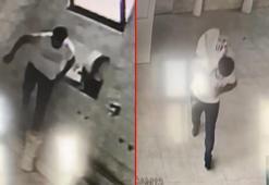 Bağcılar'da cami şadırvanının musluklarını ayağıyla kırıp çalan şüpheli kamerada
