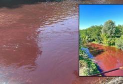 Mudurnu Çayı'nın rengi kırmızıya döndü