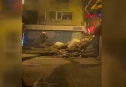 Beyoğlu'nda 3 katlı binada, patlama sonrası kısmi çökme; o anlar kamerada
