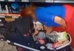 Avcılar'da bebek arabasıyla hırsızlık kamerada