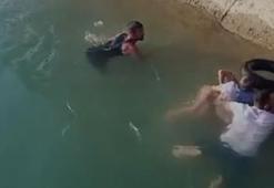 Sulama kanalına düşen çocuğu vatandaşlar kurtardı; o anlar kamerada