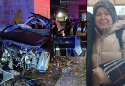 Otoyol bağlantı köprüsünün ayağına çarpan otomobilin sürücüsü öldü