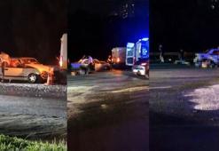 Küçükçekmece'de otomobil, İETT yol bakım aracına çarptı: 1'i ağır 5 yaralı