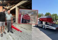 Patlak lastikle yangın bölgesine su taşıyan çiftçiye, iş insanı su tankeri hediye etti