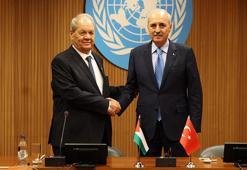 TBMM Başkanı Kurtulmuş, Filistin Ulusal Konseyi Başkanı Fattouh ile bir araya geldi