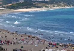 Şile'de yasağa rağmen denize girdiler