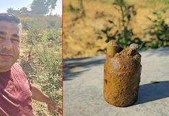 Zeytin bahçesini sularken bulduğu top mermisi, fünye ile patlatıldı