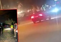 Drift yapıp, kendisini uyaranları bıçakla tehdit etti; polisin takibinde dere yatağına düştü
