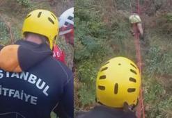 Beykoz'da kayalıklarda mahsur kalan 4 kişi kurtarıldı