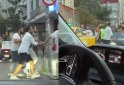 Nişantaşı’nda yol verme kavgasında sopayla kadının üzerine yürüdü