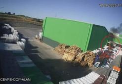 Gönen'de 2 işçinin öldüğü fabrika yangını güvenlik kamerasında