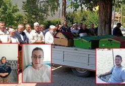 Kazada ölen anne ile 10 yıl önce böbreğini verdiği oğlu ve kızı toprağa verildi