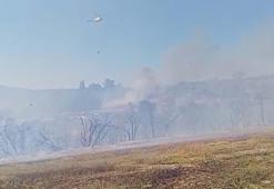 Osmaniye'de makilik alana sıçrayan anız yangını kontrol altında