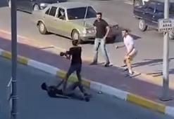 Trafikte çekiçli ve sopalı kavga kamerada