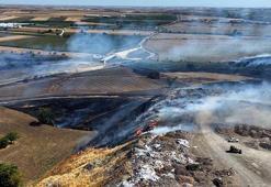 Kırklareli'de anız yangını; TEM ve D-100 bir süre trafiğe kapatıldı