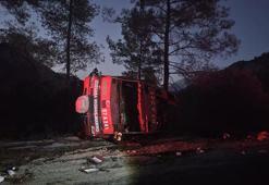 Yangın dönüşü arazöz devrildi; 2 işçi yaralandı