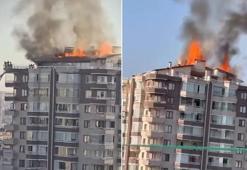 Ankara'da 12 katlı binadaki çatı yangını korkuttu