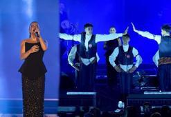 Memleketinde konser veren Merve Özbey, Dadaşlarla sahne aldı