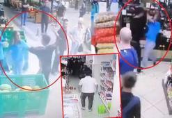 Eski sevgilisini çalıştığı markette darbedip, müşteriyi bıçakladı; olay kamerada