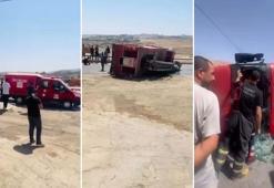 Yangına giden itfaiye aracı devrildi: 5 yaralı