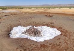 Tuz Gölü havzasındaki tarlada 1 yıldır su fışkırıp, kayboluyor