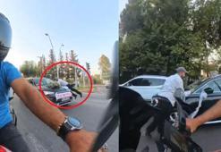 Bahşiş almak için metrelerce koşup, gelin arabasının kaputuna atladı