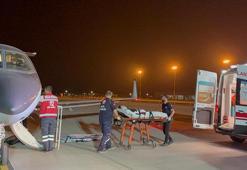 Kaza sonrası kafa travması ve felç geçiren çocuk, ambulans uçakla sevk edildi