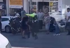 Trafik polisine saldırdılar; o anlar kamerada