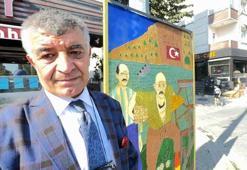 10 kilo boncuk ve 15 kilo yapıştırıcıyla Seyit Onbaşı tablosu yaptı