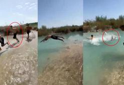 Gölete atlayıp başını zemine çarpan İsmail hastanede öldü, o anlar kamerada