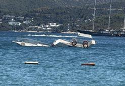 Bodrum’da 10 metrelik ahşap tekne battı