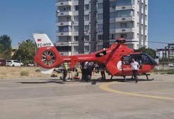 Ambulans helikopter, uyluk kemiği kırılan hasta için havalandı