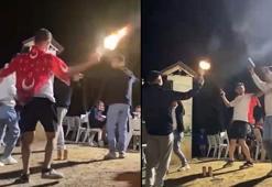 Asker eğlencesinde tabancayla havaya ateş açtılar; o anlar kamerada