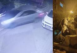 Kağıthane’de aracıyla bina boşluğuna düşen sürücü olay yerinden kaçtı; kaza kamerada