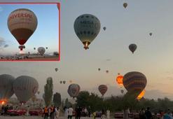Kapadokya'da balonlar, Türk bayrakları ile havalandı