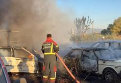 Yediemin deposunda yangın; 5 otomobil ve 30 motosiklet zarar gördü