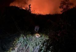 Sazlıktaki yangına müdahale sırasında çalılara takılan kişi kurtarıldı