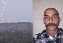 Hayvan otlatırken üzerine yıldırım düştü