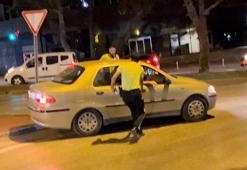 Alkollü sürücü, polisi görünce kaçmaya çalıştı; o anlar kamerada