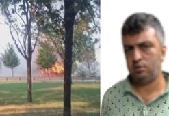 Şişli'de ağaçlık alanda çıkan yangın söndürüldü; şüpheli kamerada