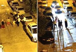 Kağıthane'de komşuların park yeri kavgası kamerada