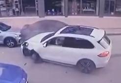 Tokat’ta cip ile otomobilin çarpışması kamerada