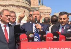 CHP Genel Başkanı Özgür Özel Taksim Cumhuriyet Anıtı önündeki törene katıldı