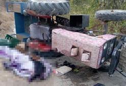 Devrilen traktörün sürücüsü öldü