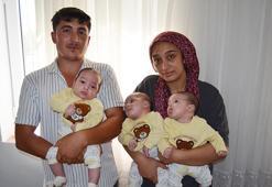 Üçüzleri olan baba, işi bırakıp bebek bakmak zorunda kaldı