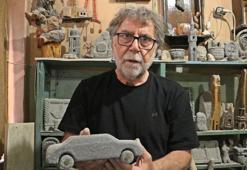 Emekli Fransızca öğretmeni, bu kez de Karacadağ taşından araç figürleri yaptı