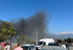 Orman yakınlarındaki kereste deposunda yangın